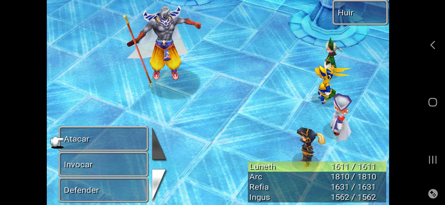 Screenshot de batalla contra el penultimo jefe de Final Fantasy 3